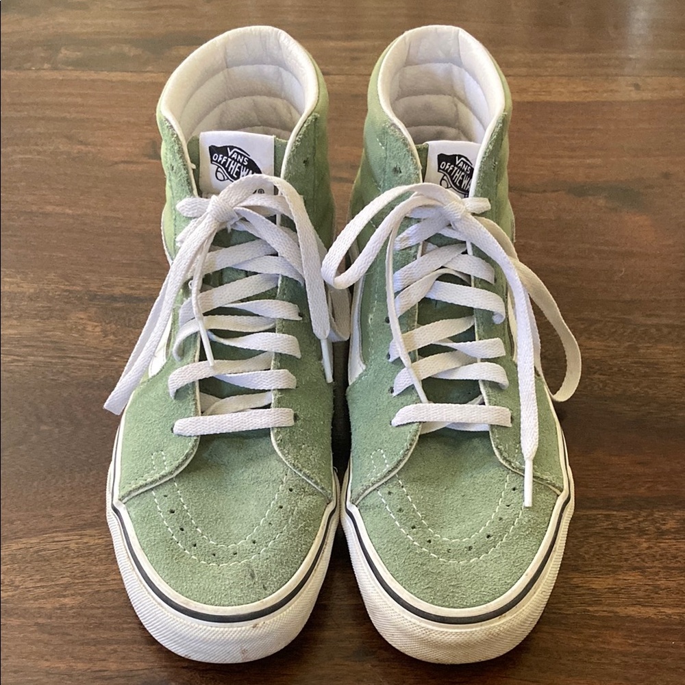 Sz 9 US Women’s 7.5 Men’s Vans Mint Green Suede High-Tops